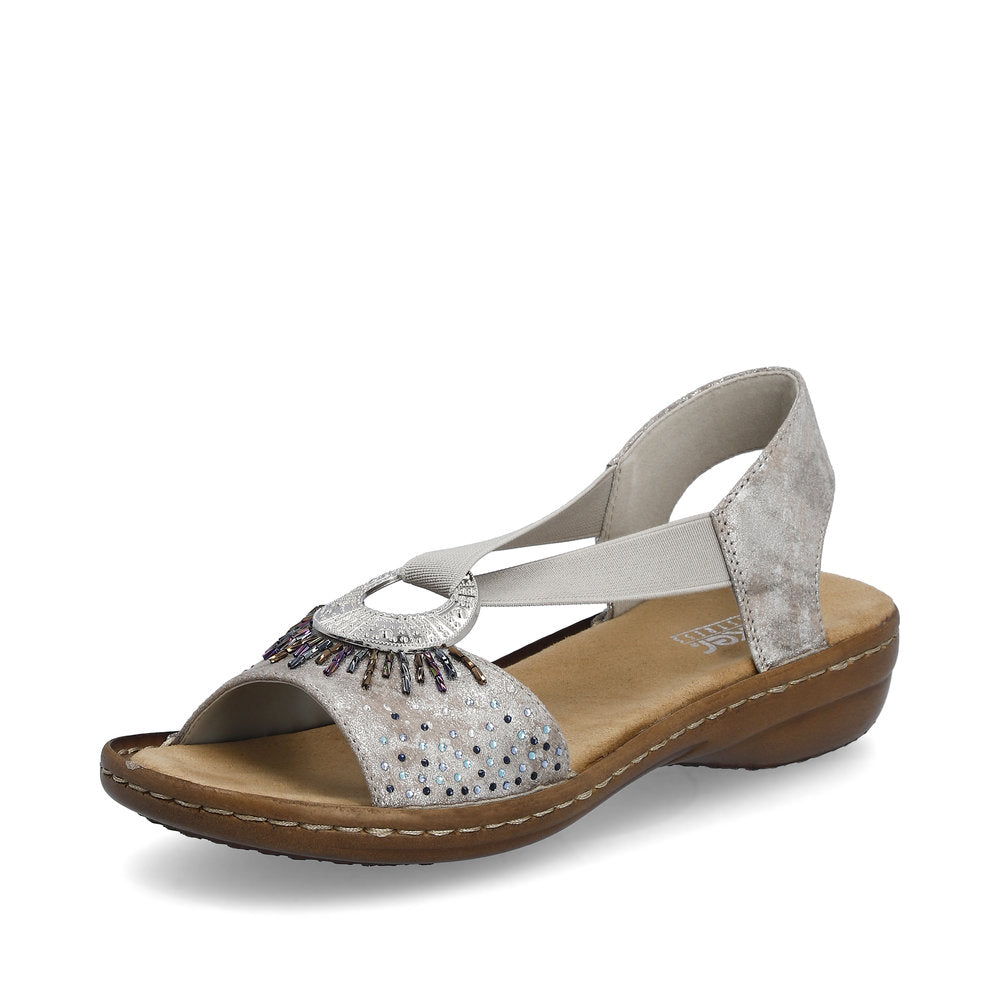 Rieker Ladies Elastic Strap Flat Sandal