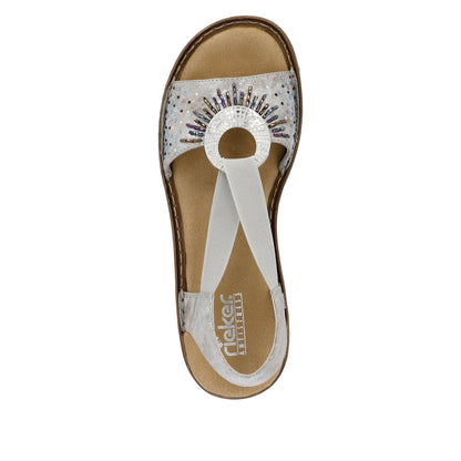 Rieker Ladies Elastic Strap Flat Sandal