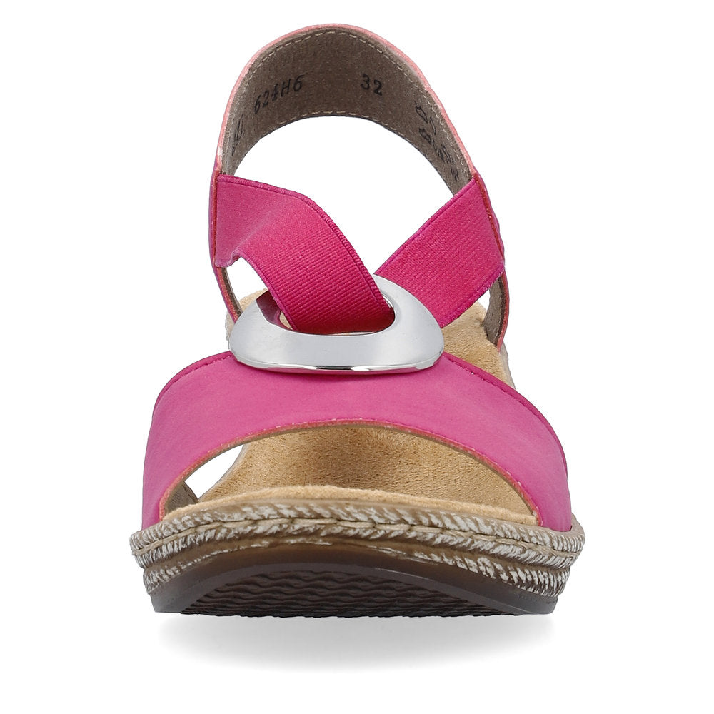 Rieker Ladies Wedge Heel Elastic Strap Sandal