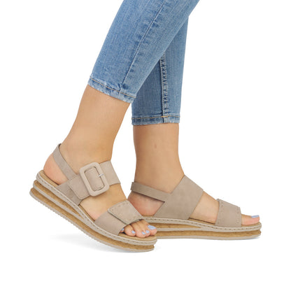 Rieker Ladies Flatform Adjustable Sandal