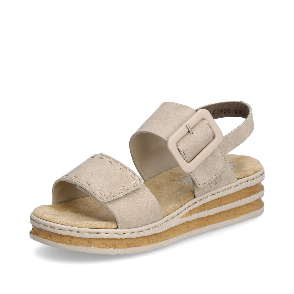 Rieker Ladies Flatform Adjustable Sandal