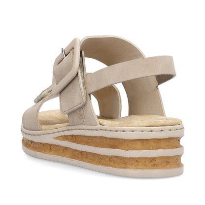Rieker Ladies Flatform Adjustable Sandal