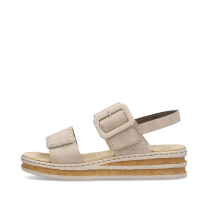 Rieker Ladies Flatform Adjustable Sandal