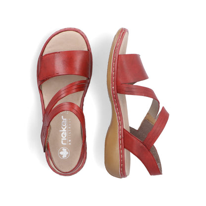 Rieker Ladies Cross Strap Velcro Sandal