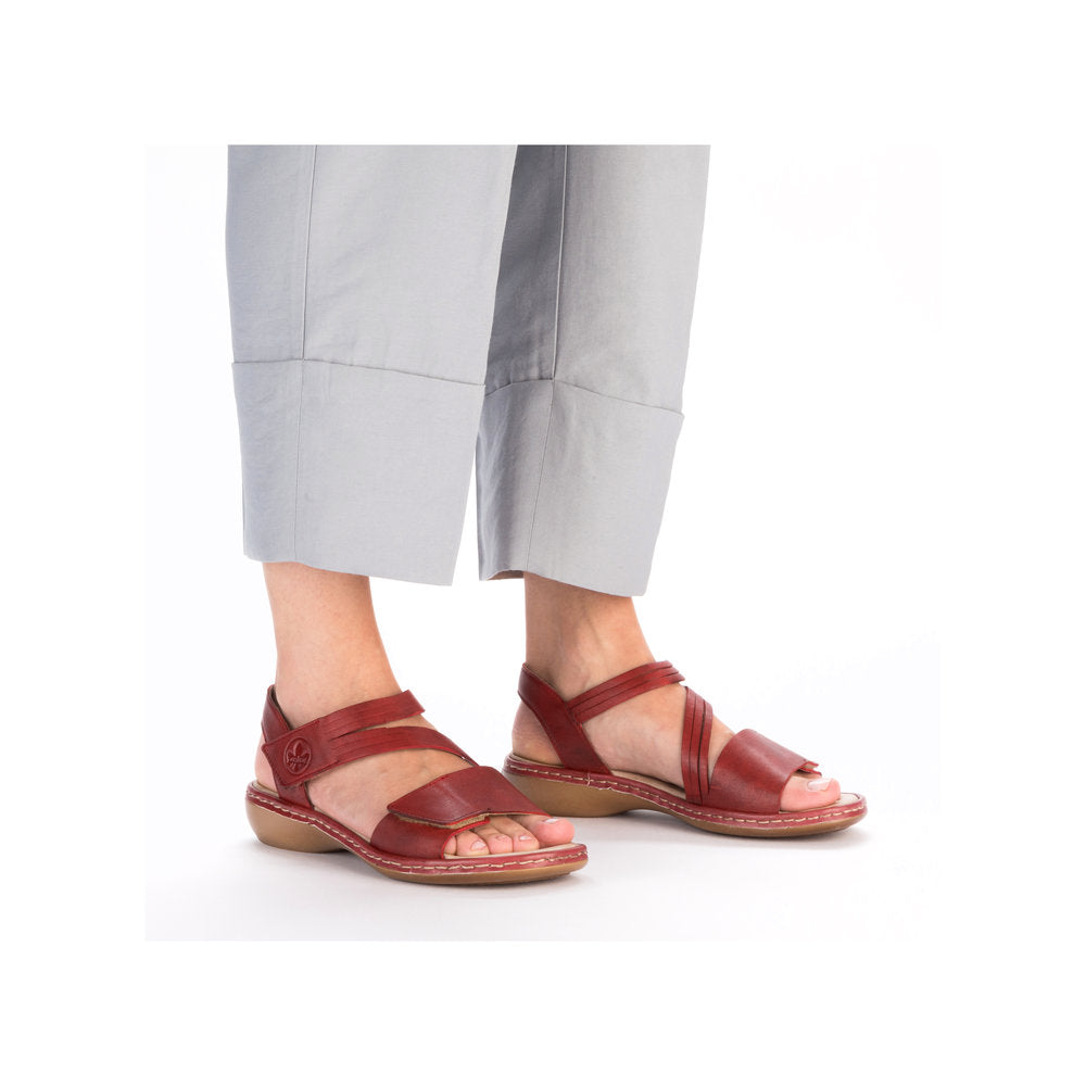 Rieker Ladies Cross Strap Velcro Sandal