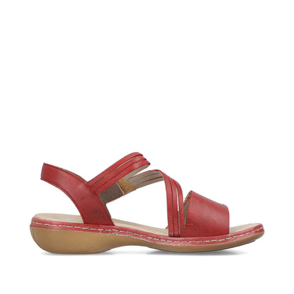 Rieker Ladies Cross Strap Velcro Sandal