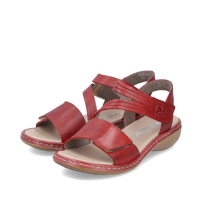 Rieker Ladies Cross Strap Velcro Sandal