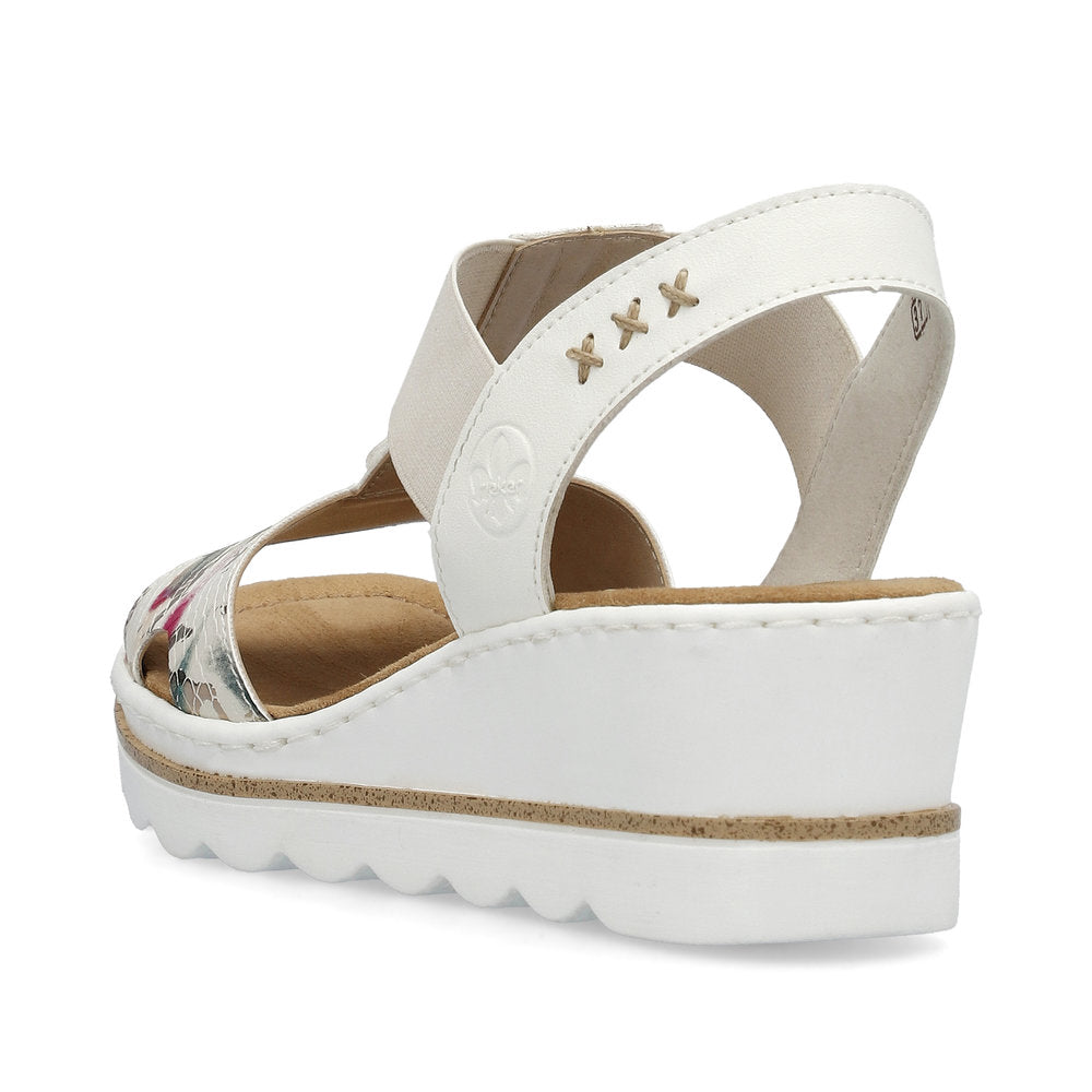 Rieker Ladies T Bar Wedge Heel Sandal
