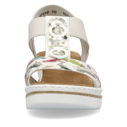 Rieker Ladies T Bar Wedge Heel Sandal
