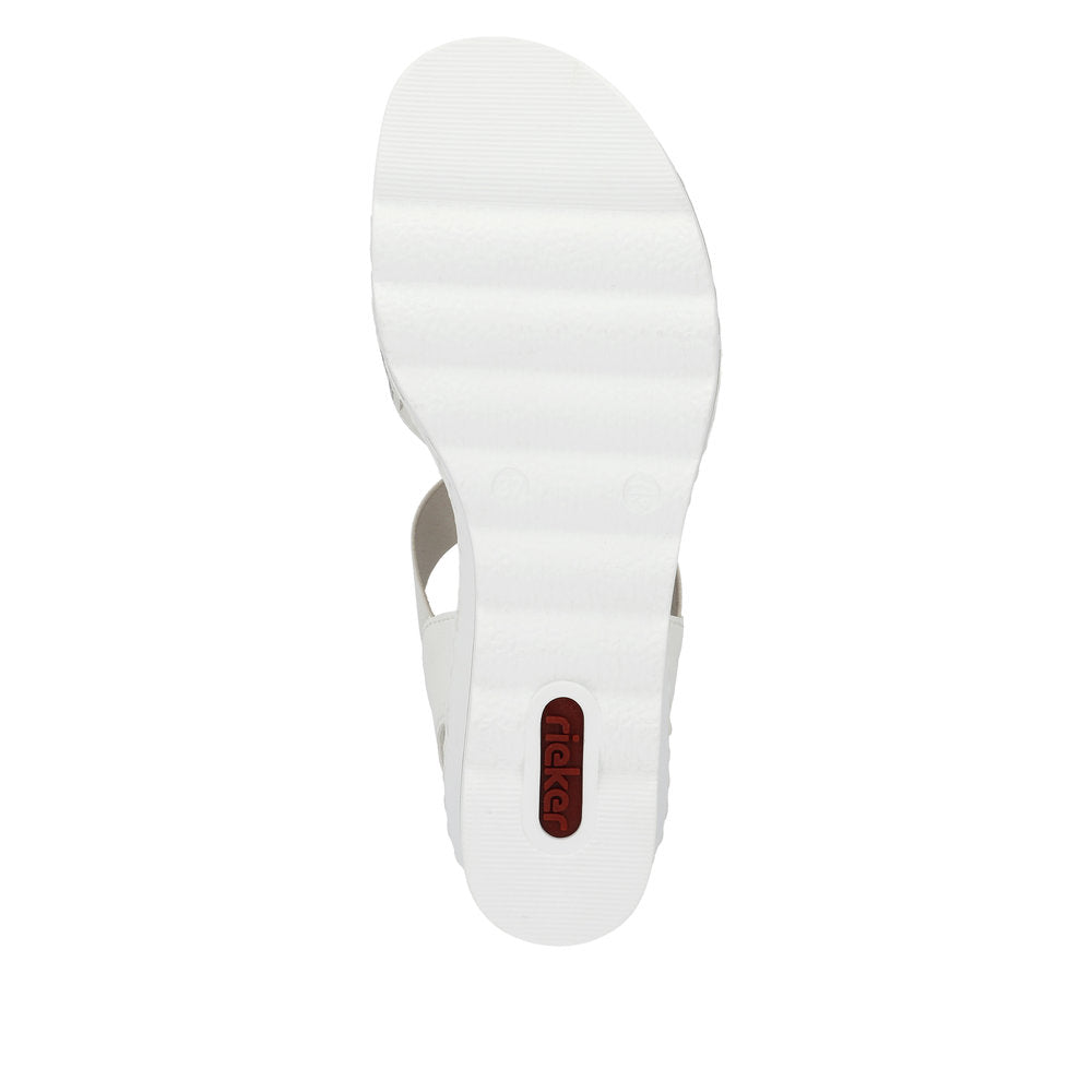 Rieker Ladies T Bar Wedge Heel Sandal