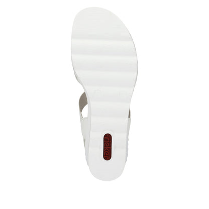 Rieker Ladies T Bar Wedge Heel Sandal