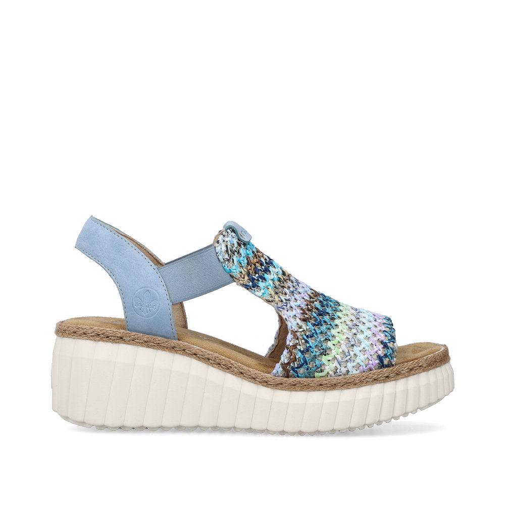 Rieker Ladies High Front Multi Coloured Sandal