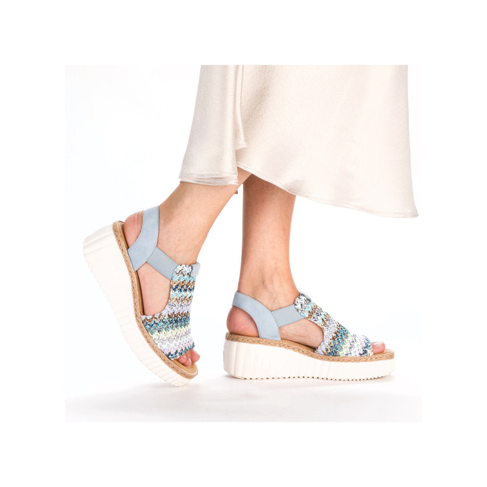 Rieker Ladies High Front Multi Coloured Sandal