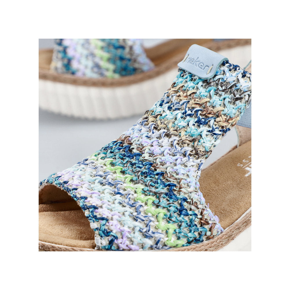Rieker Ladies High Front Multi Coloured Sandal