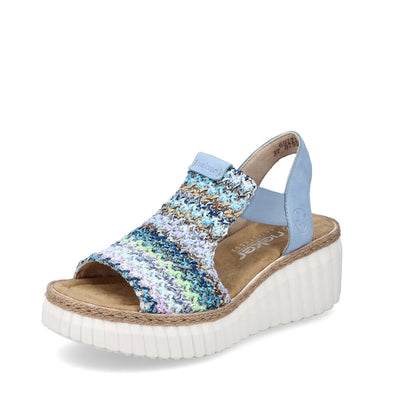 Rieker Ladies High Front Multi Coloured Sandal