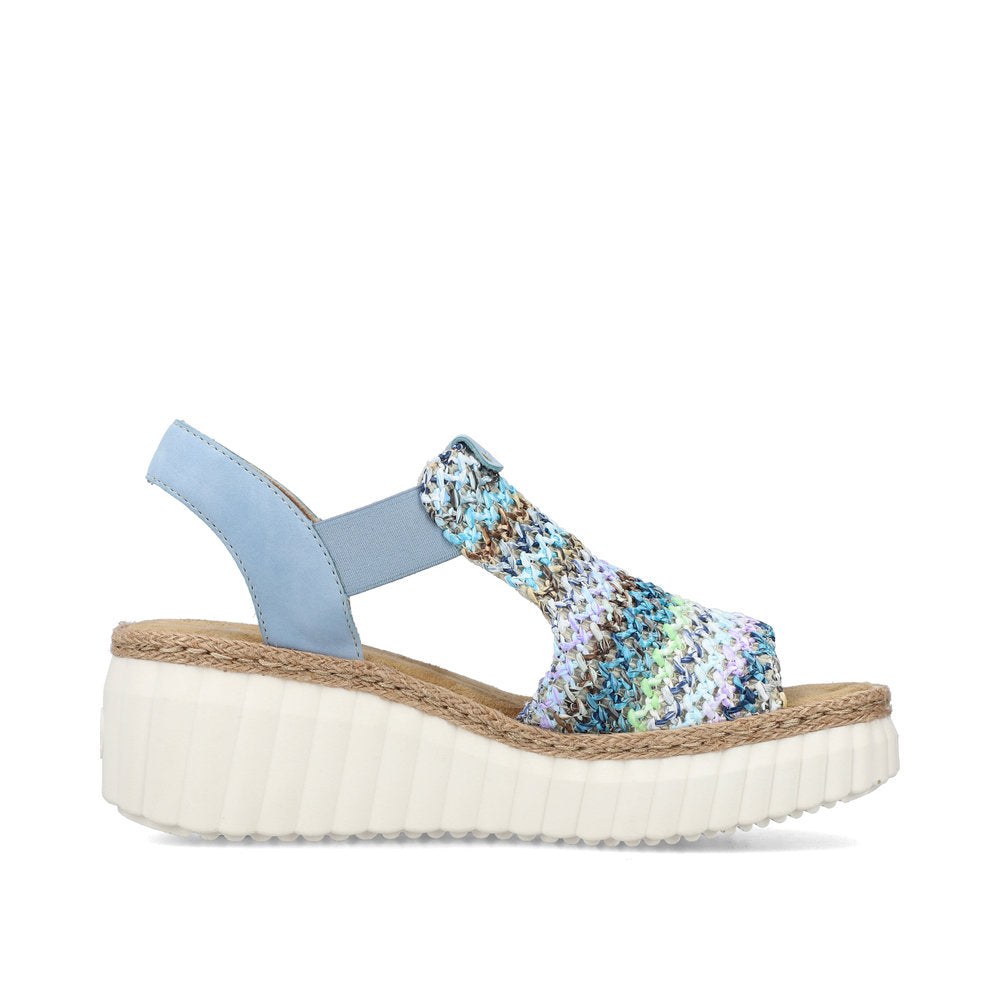 Rieker Ladies High Front Multi Coloured Sandal