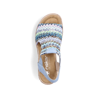 Rieker Ladies High Front Multi Coloured Sandal