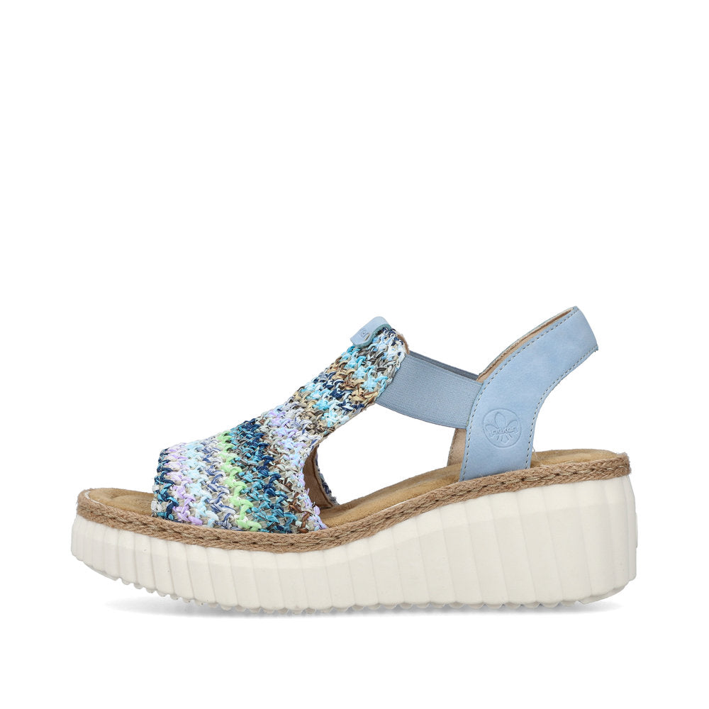 Rieker Ladies High Front Multi Coloured Sandal