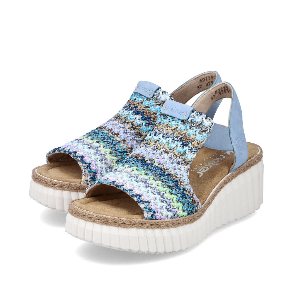 Rieker Ladies High Front Multi Coloured Sandal