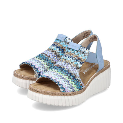 Rieker Ladies High Front Multi Coloured Sandal