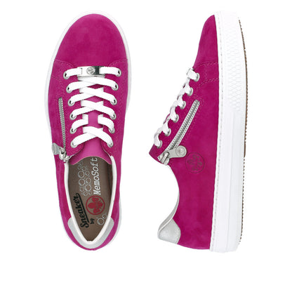 Rieker Ladies Flat Sole Zip Side Sneaker