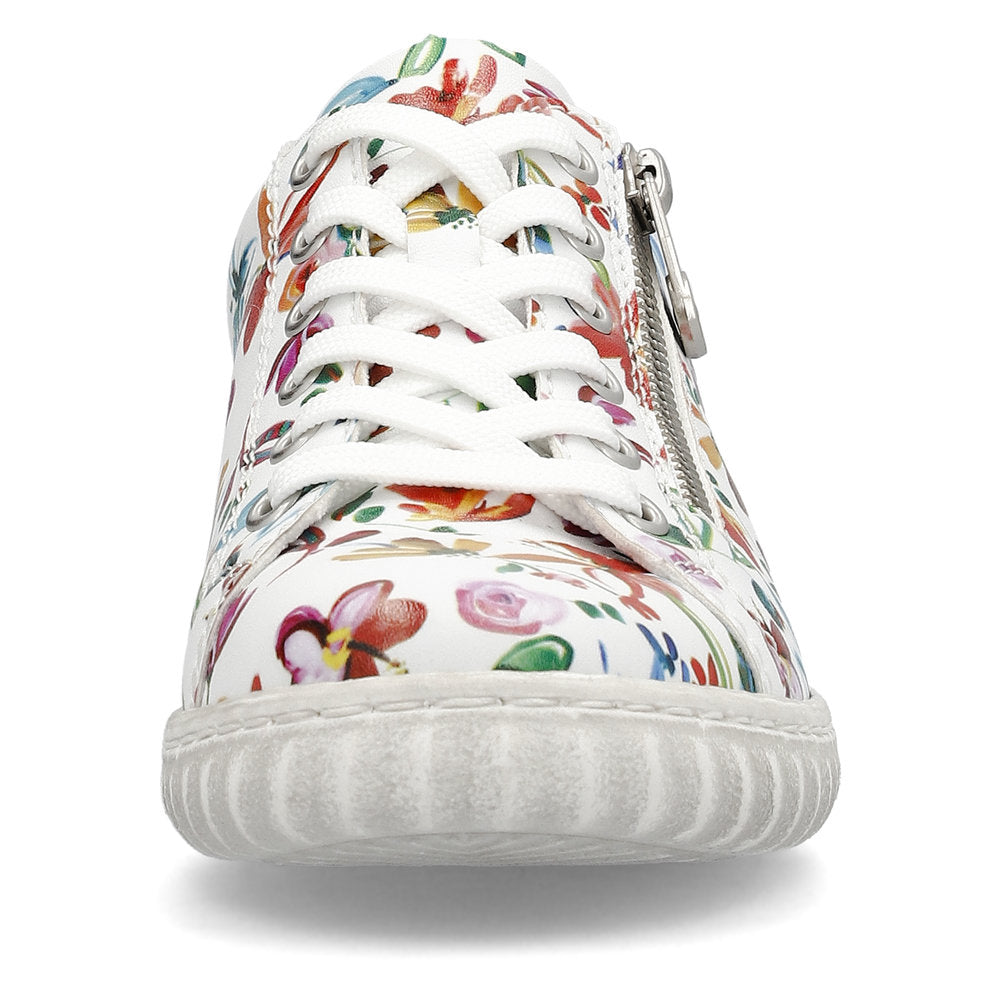 Rieker Ladies Zip Sided Multi Print Lace Sneaker