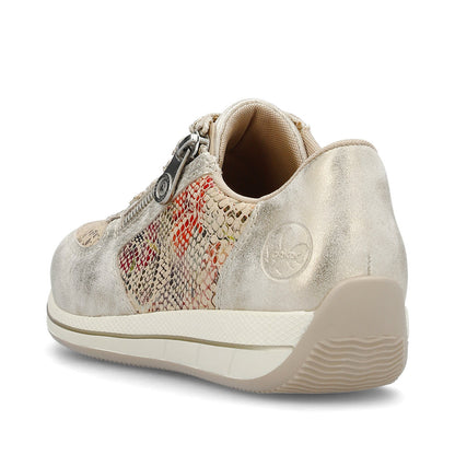Rieker Ladies Metallic Print Zip Side Sneaker