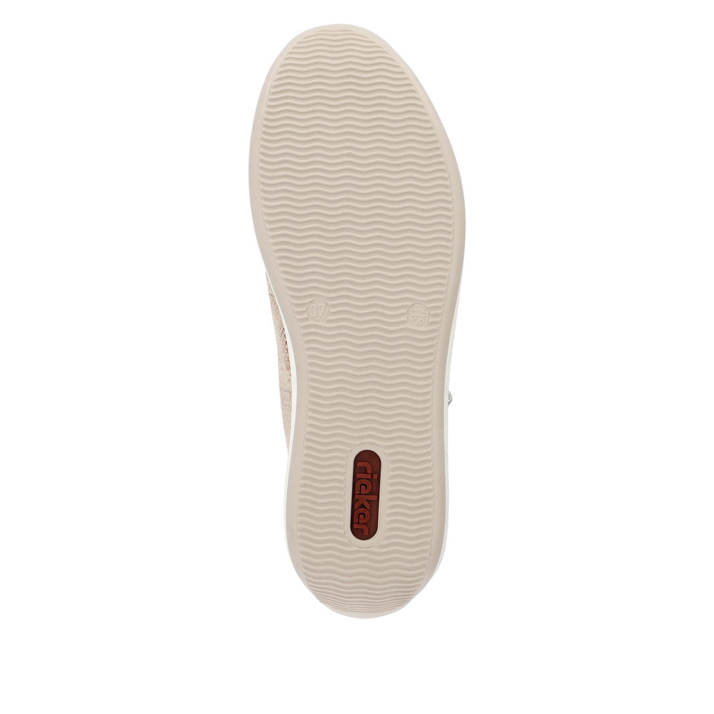 Rieker Ladies Metallic Print Zip Side Sneaker