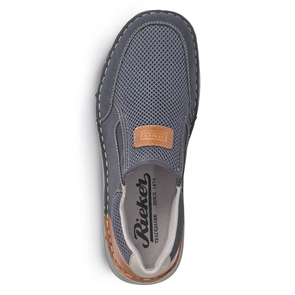 Rieker Men's Wide Fit Nubuck Slip On Shoe