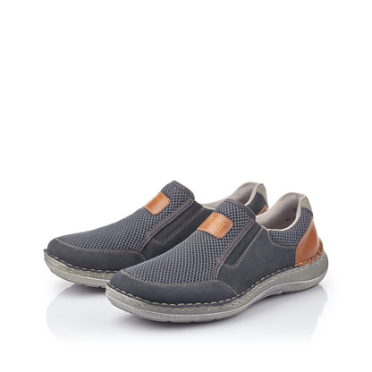 Rieker Men's Wide Fit Nubuck Slip On Shoe