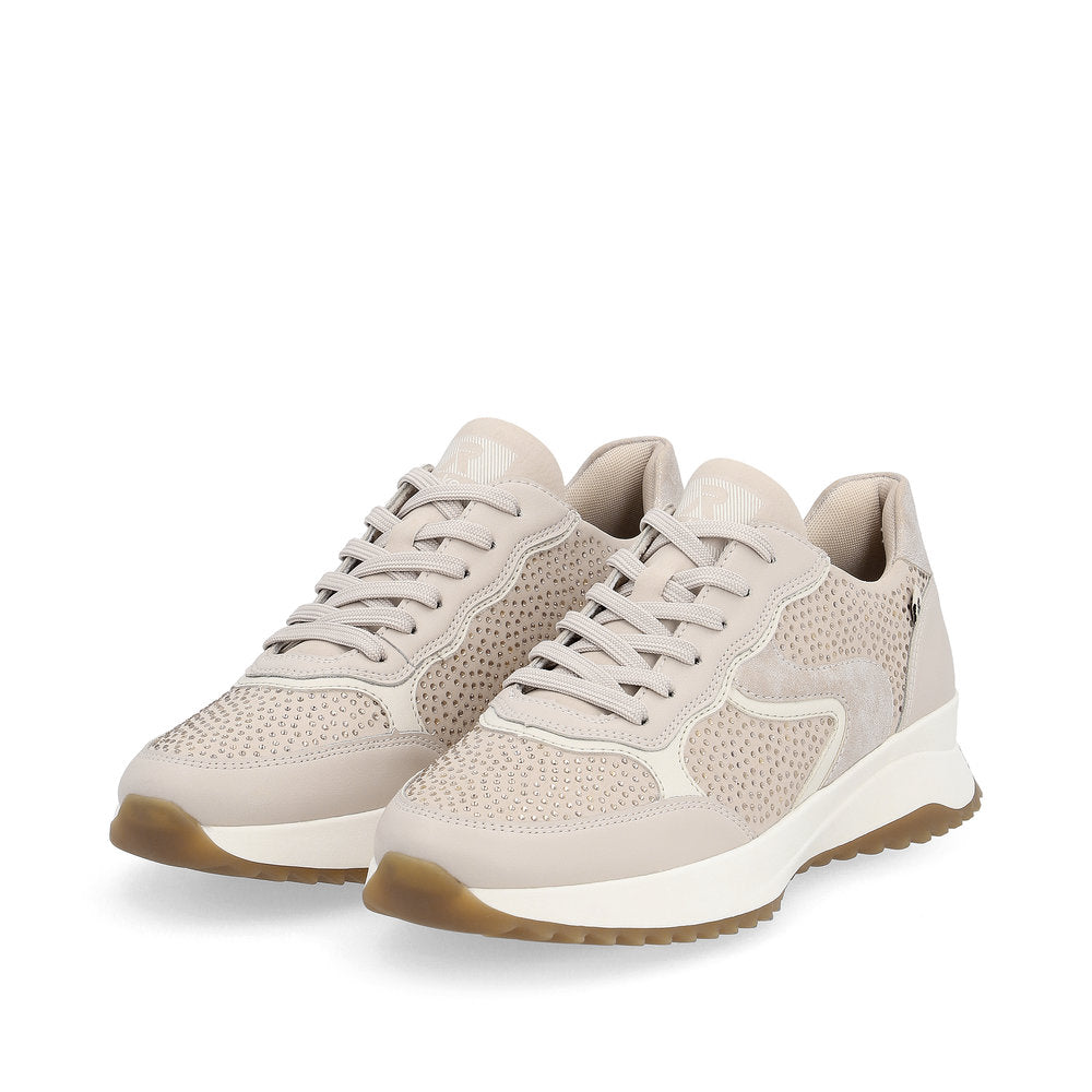 Rieker Evolution Ladies Crystal Trim Lace Up Sneaker