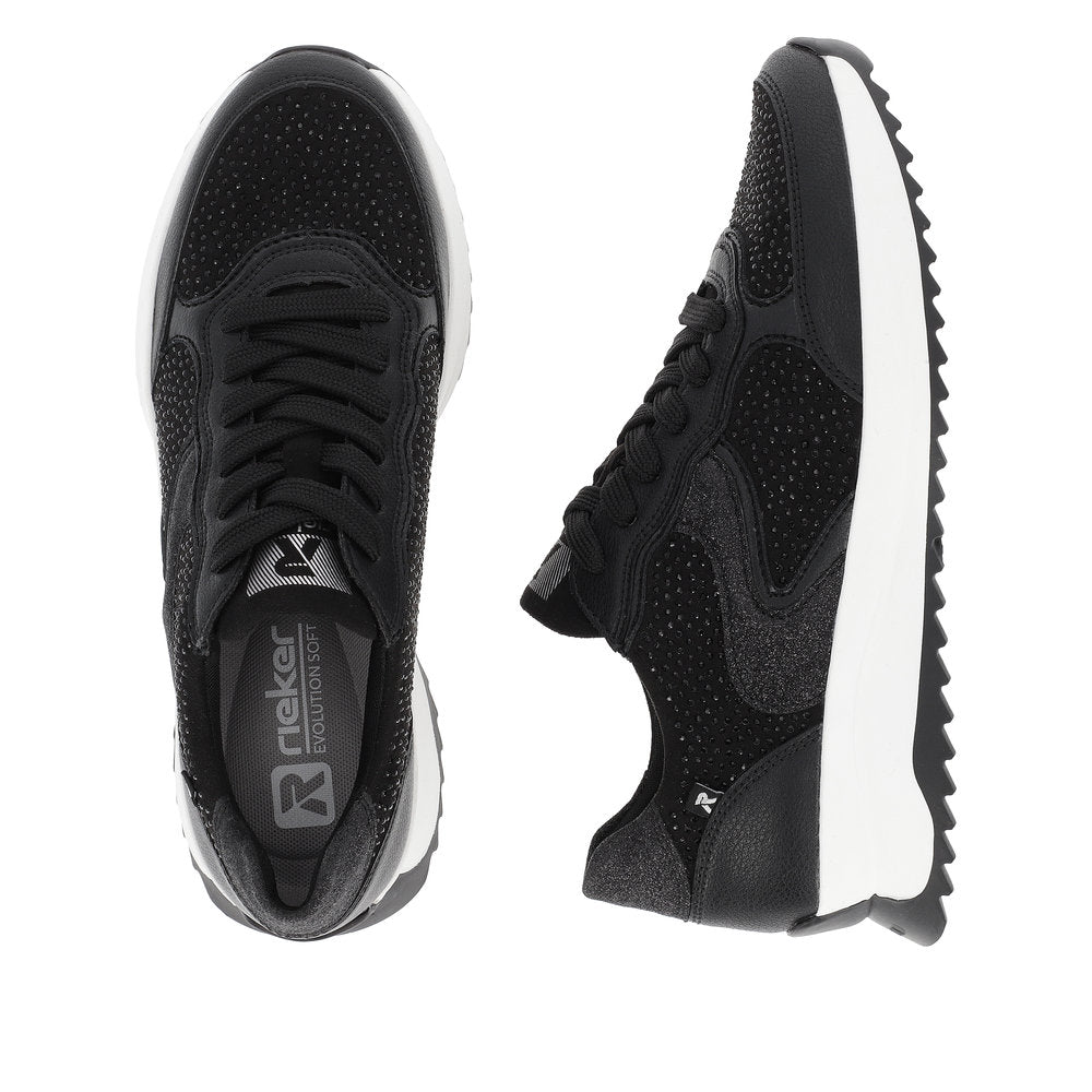 Rieker Evolution Ladies Crystal Trim Lace Sneaker