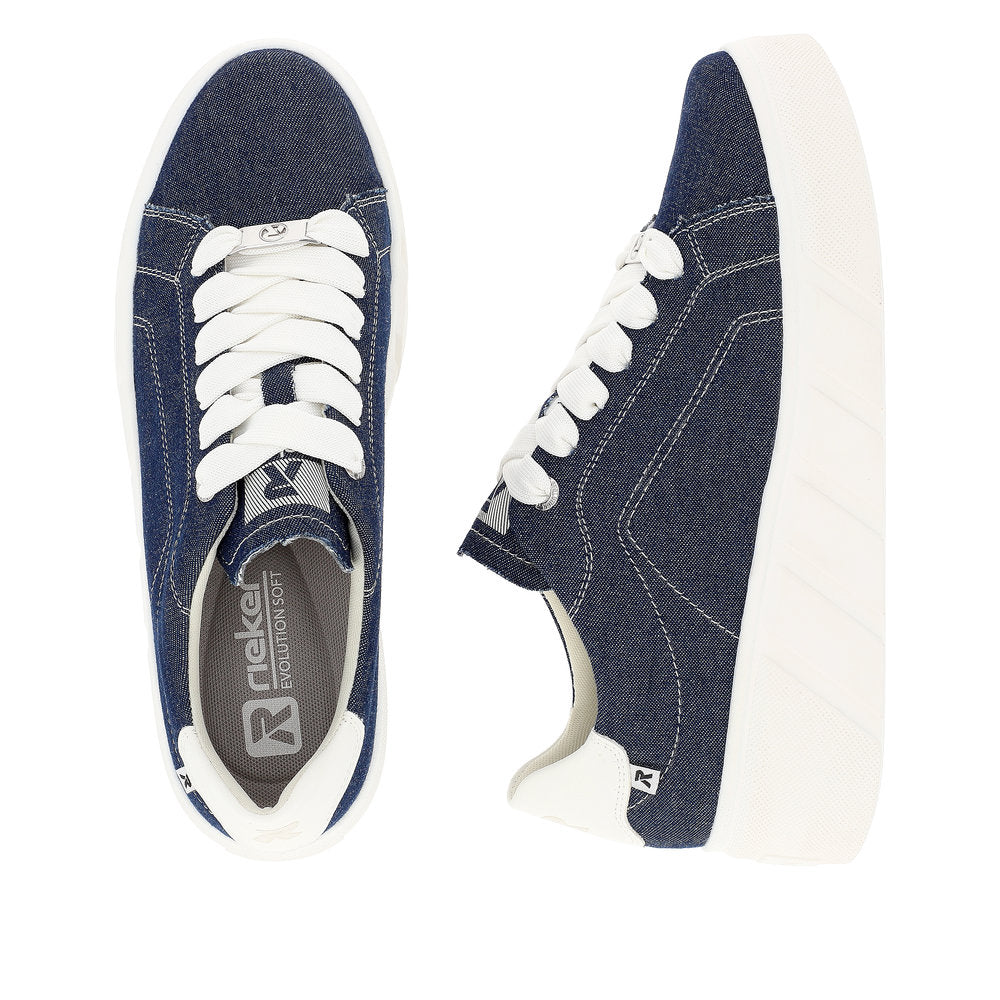 Rieker Evolution Ladies Denim Lace Sneaker