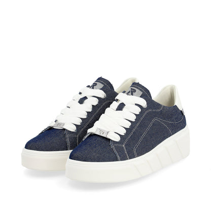 Rieker Evolution Ladies Denim Lace Sneaker