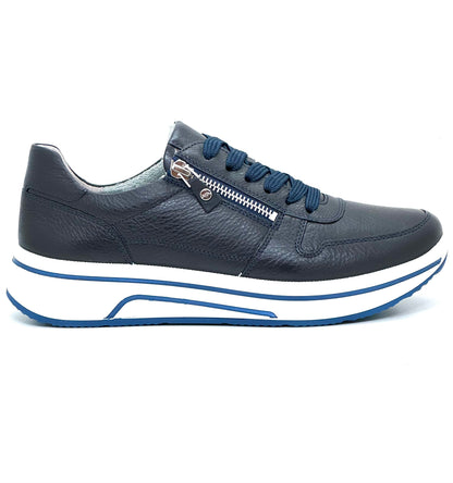 Ara Ladies Sapporo Lace Up Zip Side Sneaker