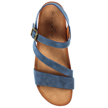 Lunar Cluster Ladies Cross Strap Wedge Sandal