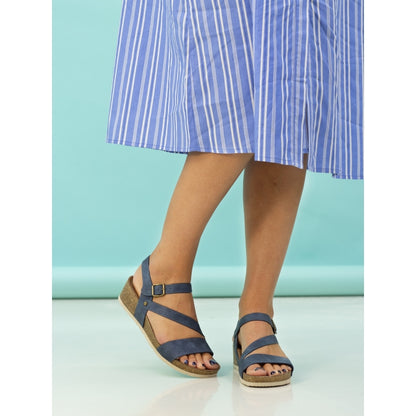 Lunar Cluster Ladies Cross Strap Wedge Sandal