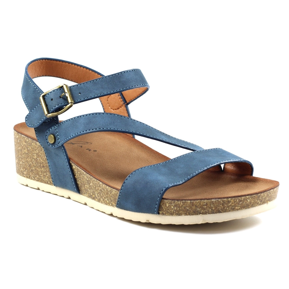 Lunar Cluster Ladies Cross Strap Wedge Sandal