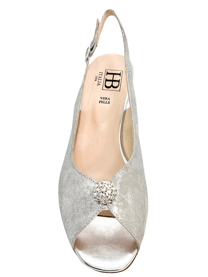 HB Ladies Wedge Diamante Trim Slingback