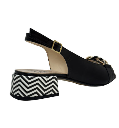 HB Shelby Chain Trim Low Heel Slingback