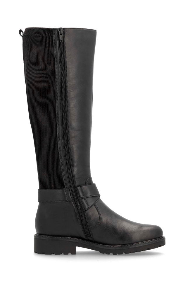 Remonte Ladies Buckle Trim Stretch Back Long Leg Boot