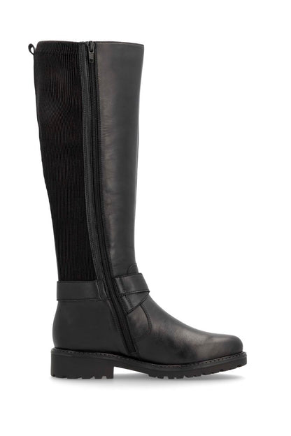 Remonte Ladies Buckle Trim Stretch Back Long Leg Boot