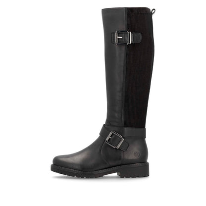 Remonte Ladies Buckle Trim Stretch Back Long Leg Boot