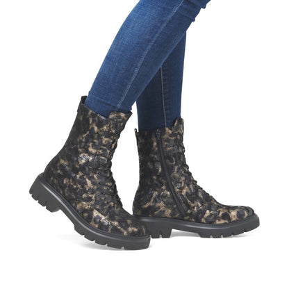 Remonte Ladies Bronze Print Lace Up Ankle Boot