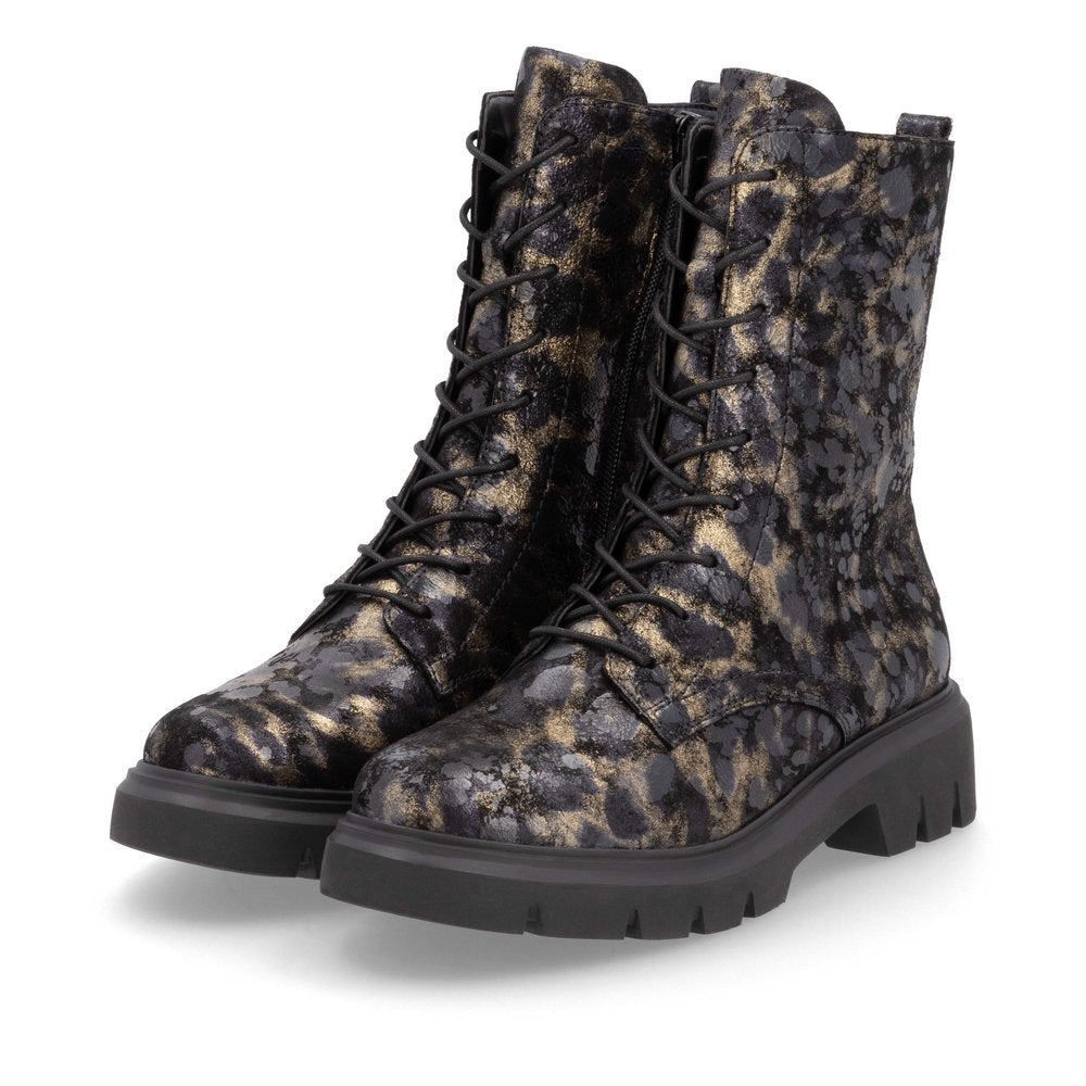 Remonte Ladies Bronze Print Lace Up Ankle Boot