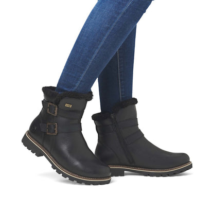 Remonte Ladies Buckle Side Warm Lined Ankle Boot