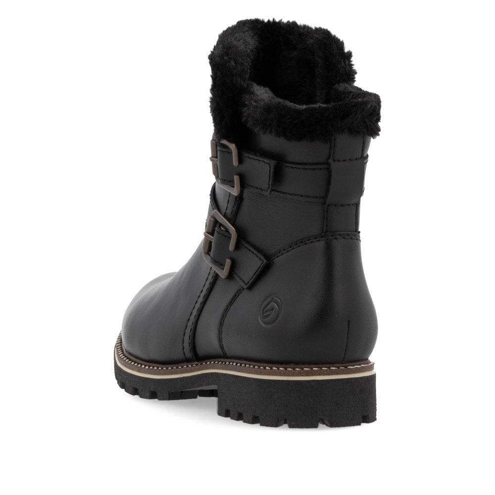 Remonte Ladies Buckle Side Warm Lined Ankle Boot