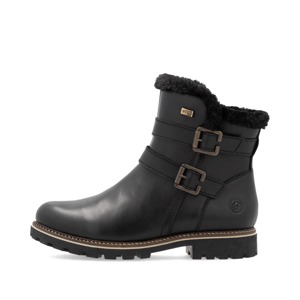 Remonte Ladies Buckle Side Warm Lined Ankle Boot