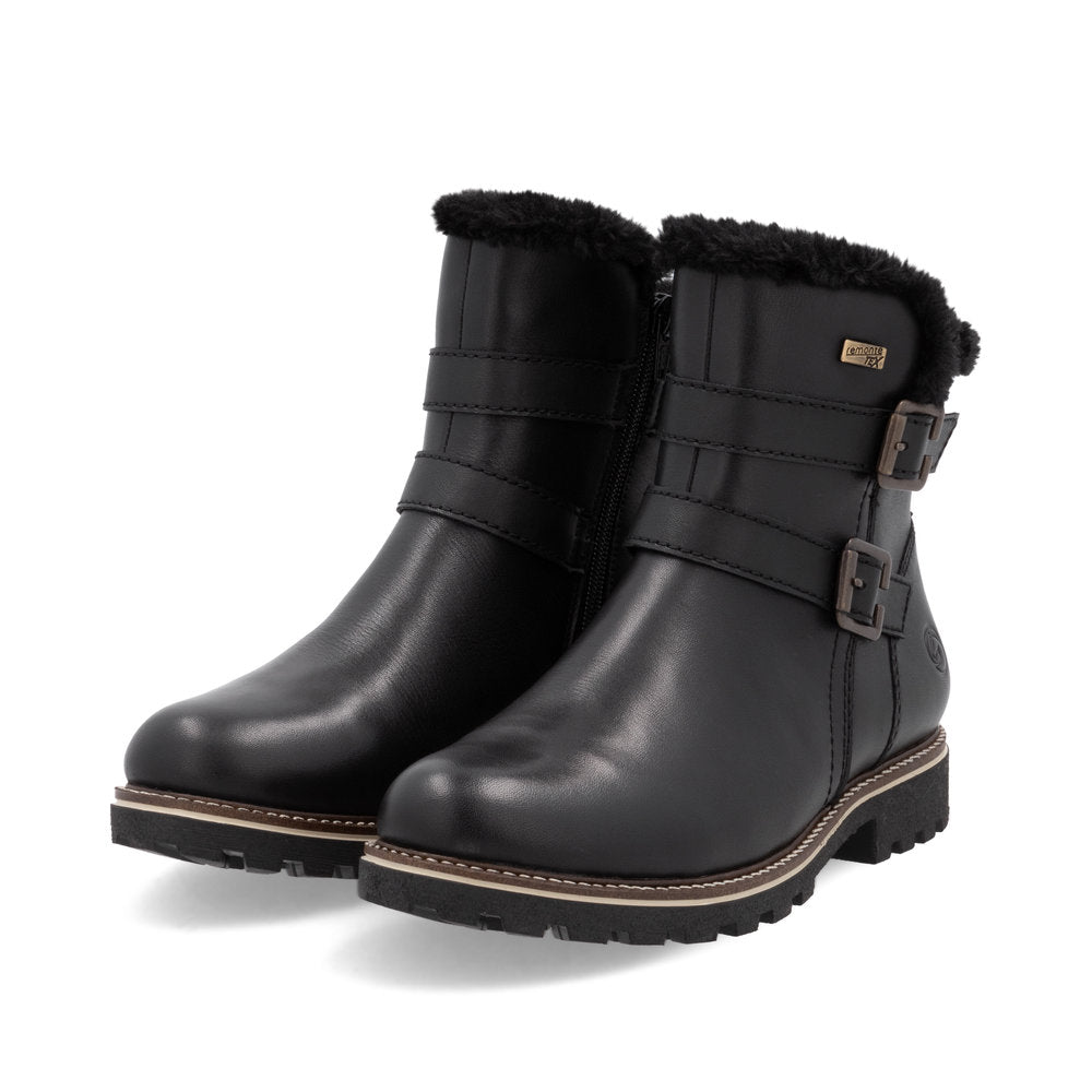 Remonte Ladies Buckle Side Warm Lined Ankle Boot