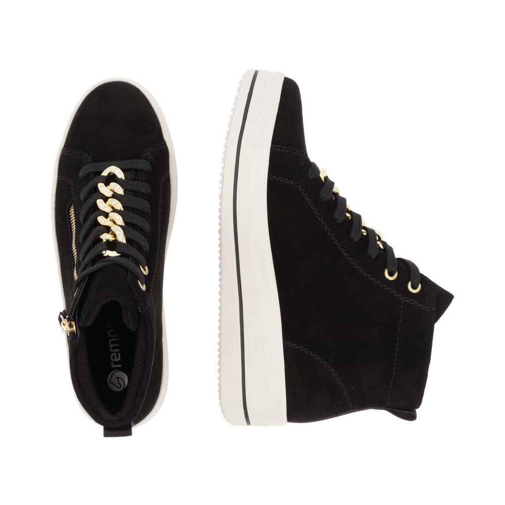 Remonte Ladies Chain Trim Lace Up Sneaker Boot